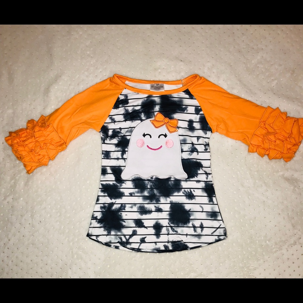 Ghost tie dye raglan shirt